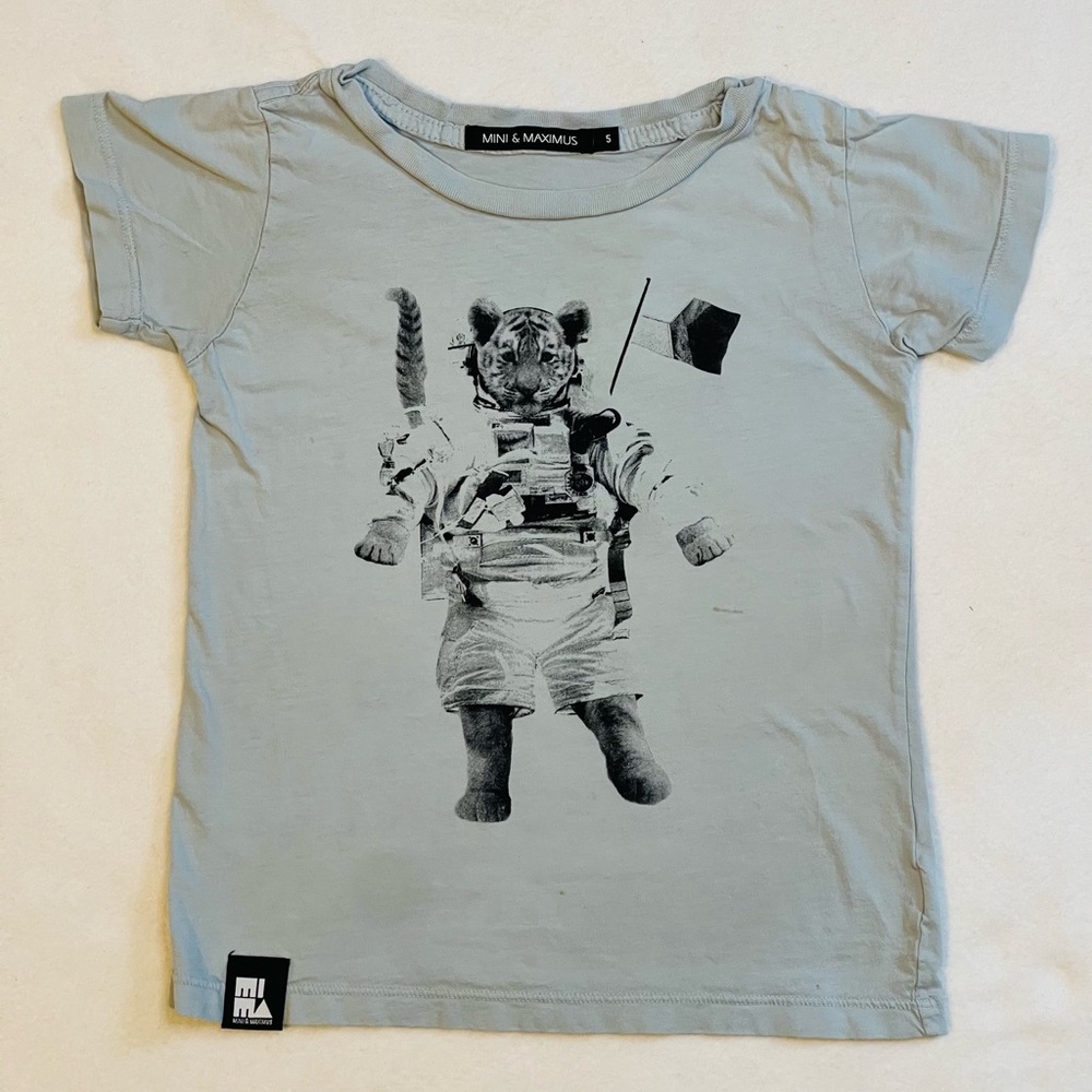 Kids Astronaut Tiger T-Shirt MINI & MAXIMUS, ORGANIC cotton